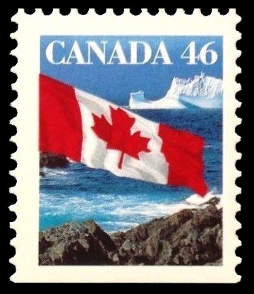 Flag Over Iceberg Canada Postage Stamp Canadian Flag Flag Over Iceberg Canada Postage Stamp Canadian Flag