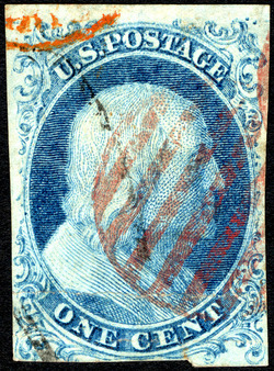Benjamin Franklin - Blue - Type I United States Postage Stamp