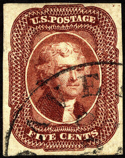 Thomas Jefferson - Red Brown - Type I United States Postage Stamp