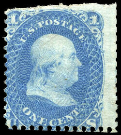 Benjamin Franklin - Blue - B United States Postage Stamp