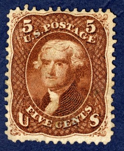 Thomas Jefferson - Red Brown United States Postage Stamp