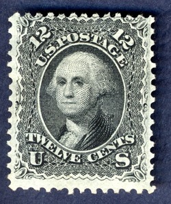 George Washington - Black - E Grill United States Postage Stamp