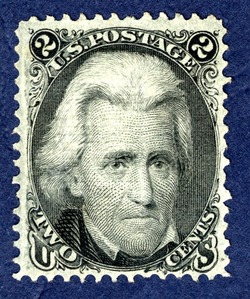 Andrew Jackson - Black - F Grill United States Postage Stamp