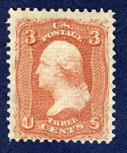 George Washington - Red - F Grill United States Postage Stamp
