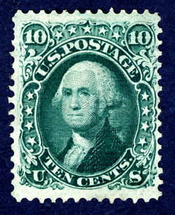 George Washington - Yellow Green - F Grill United States Postage Stamp