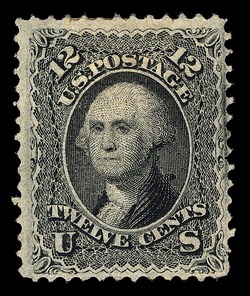 George Washington - Black - F Grill United States Postage Stamp