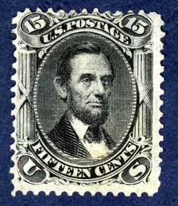 Abraham Lincoln - Black - F Grill United States Postage Stamp