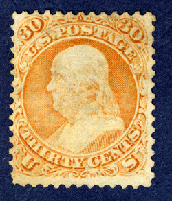 Benjamin Franklin - Orange - F Grill United States Postage Stamp