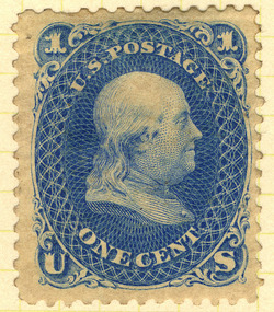 Benjamin Franklin - Blue United States Postage Stamp