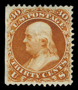 Benjamin Franklin - Brown Orange United States Postage Stamp