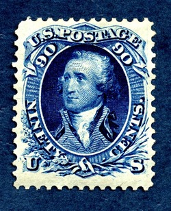 George Washington - Blue - Re-issue United States Postage Stamp