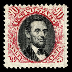 Abraham Lincoln - Carmine and Black - G Grill United States Postage Stamp