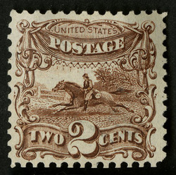 Pony Express - Light Brown - No Grill United States Postage Stamp
