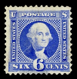 George Washington - Blue - No Grill United States Postage Stamp