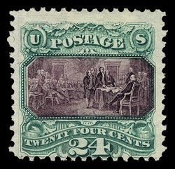 Declaration of Independence - Green and Purple - No Grill United States Postage Stamp