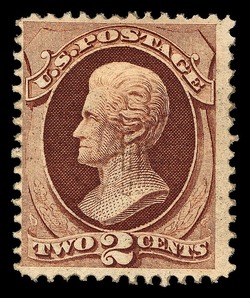 Andrew Jackson - Red Brown - H Grill - Hard Paper United States Postage Stamp