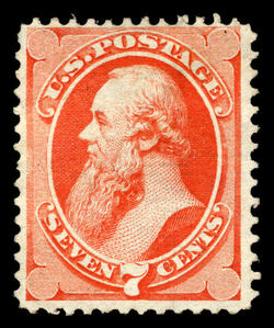 Edwin Stanton - Vermillion - H Grill - Hard Paper United States Postage Stamp