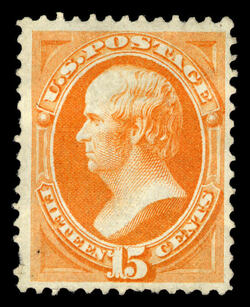 Daniel Webster - Orange - H Grill - Hard Paper United States Postage Stamp