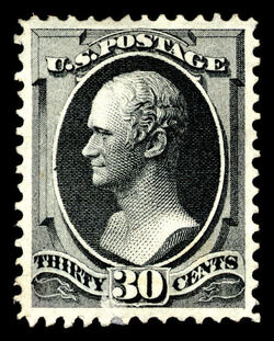 Alexander Hamilton - Black - H Grill - Hard Paper United States Postage Stamp