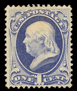Benjamin Franklin - Ultramarine - Hard Paper United States Postage Stamp