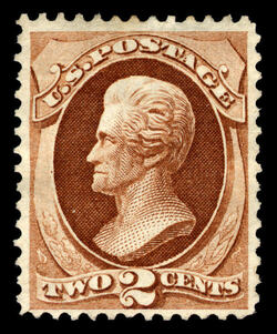 Andrew Jackson - Red Brown - Hard Paper United States Postage Stamp