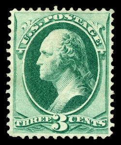 George Washington - Green - Hard Paper United States Postage Stamp