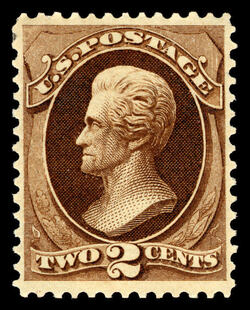 Andrew Jackson - Brown - Hard Paper - Secret Mark United States Postage Stamp