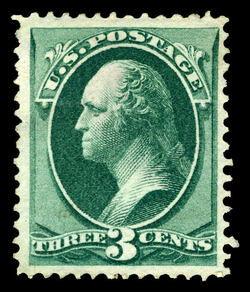 George Washington - Green - Hard Paper - Secret Mark United States Postage Stamp