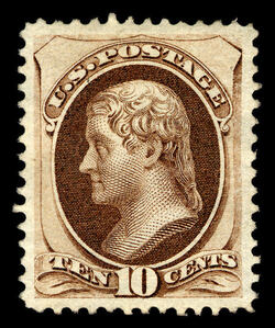 Thomas Jefferson - Brown - Hard Paper - Secret Mark United States Postage Stamp