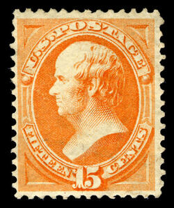 Daniel Webster - Yellow Orange - Hard Paper - Secret Mark United States Postage Stamp