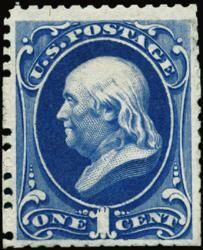 Benjamin Franklin - Ultramarine - Hard Paper - No Gum Special Printing United States Postage Stamp