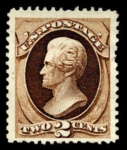 Andrew Jackson - Dark Brown - Hard Paper - No Gum Special Printing United States Postage Stamp