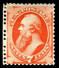 Edwin Stanton - Red Vermilion - Hard Paper - No Gum Special Printing United States Postage Stamp
