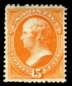 Daniel Webster - Orange - Hard Paper - No Gum Special Printing United States Postage Stamp