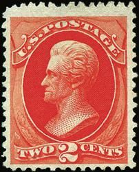 Andrew Jackson - Carmine Vermilion - Hard Paper United States Postage Stamp