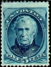 Zachary Taylor - Blue - Hard Paper - No Gum Special Printing United States Postage Stamp