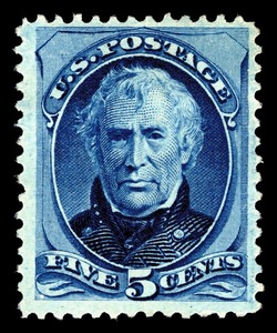 Zachary Taylor - Blue - Soft Paper United States Postage Stamp