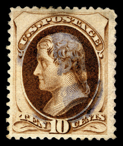 Thomas Jefferson - Brown - Soft Paper United States Postage Stamp