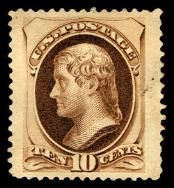 Thomas Jefferson - Brown - Soft Paper - Secret Mark United States Postage Stamp