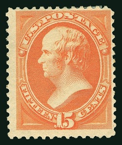 Daniel Webster - Red Orange - Soft Paper - Secret Mark United States Postage Stamp