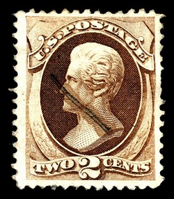 Andrew Jackson - Black Brown - Soft Paper United States Postage Stamp