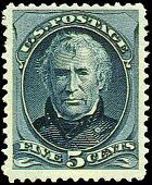 Zachary Taylor - Blue - Soft Paper - No Gum Special Printing United States Postage Stamp