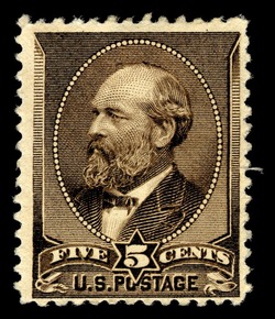 James Garfield - Yellow Brown - Soft Paper United States Postage Stamp