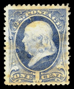 Benjamin Franklin - Gray Blue - Soft Paper - Re-engraved United States Postage Stamp