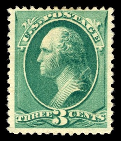 George Washington - Blue Green - Soft Paper - Re-engraved United States Postage Stamp
