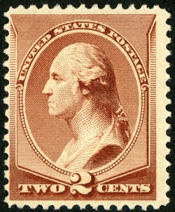 George Washington - Red Brown - Soft Paper United States Postage Stamp