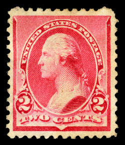 George Washington - Carmine - Cap on Left 2 United States Postage Stamp