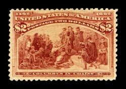 Christopher Columbus in Chains - Brown Red United States Postage Stamp | Columbian Series