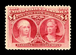 Queen Isabella and Christopher Columbus - Carmine United States Postage Stamp | Columbian Series