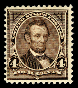 Abraham Lincoln - Velvet Brown - Watermark United States Postage Stamp